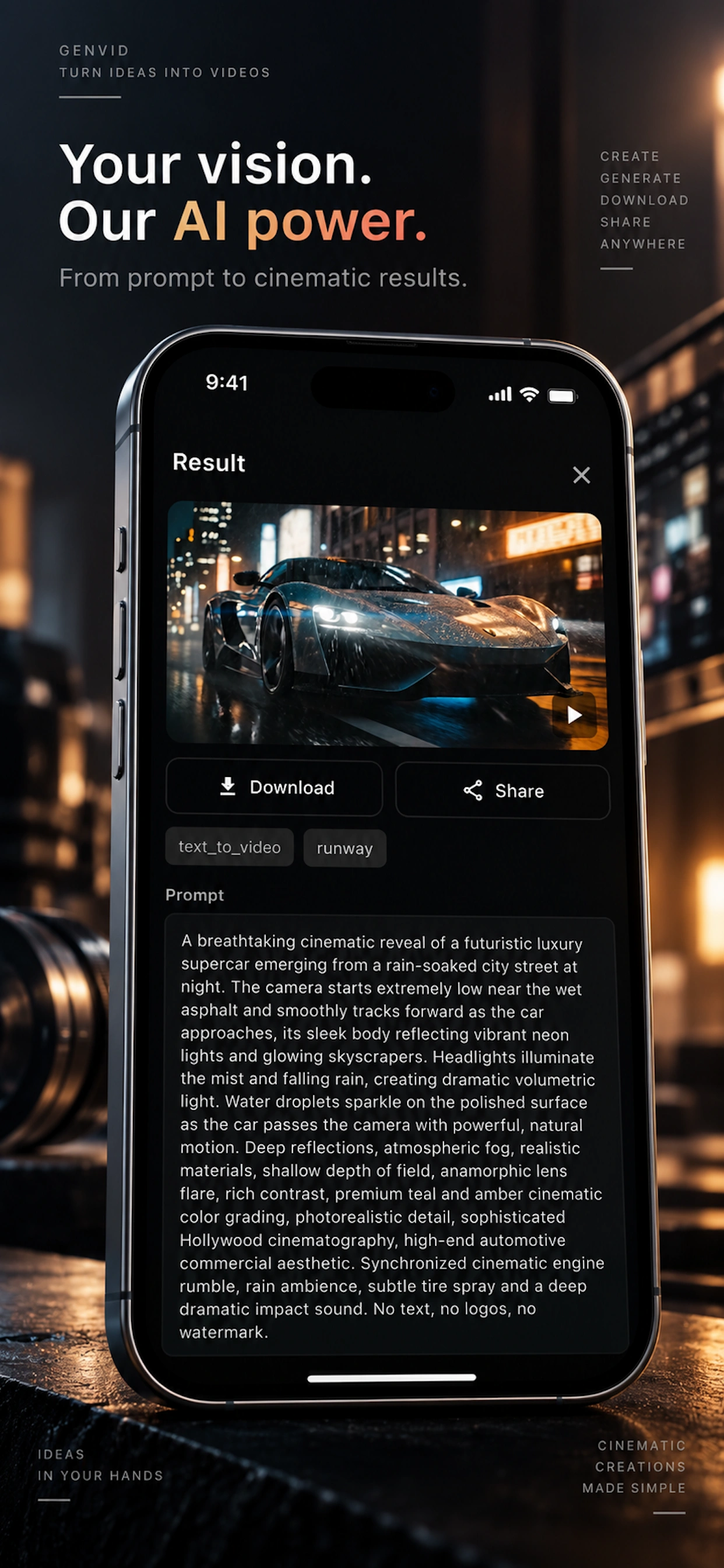GenVid Studio output screen